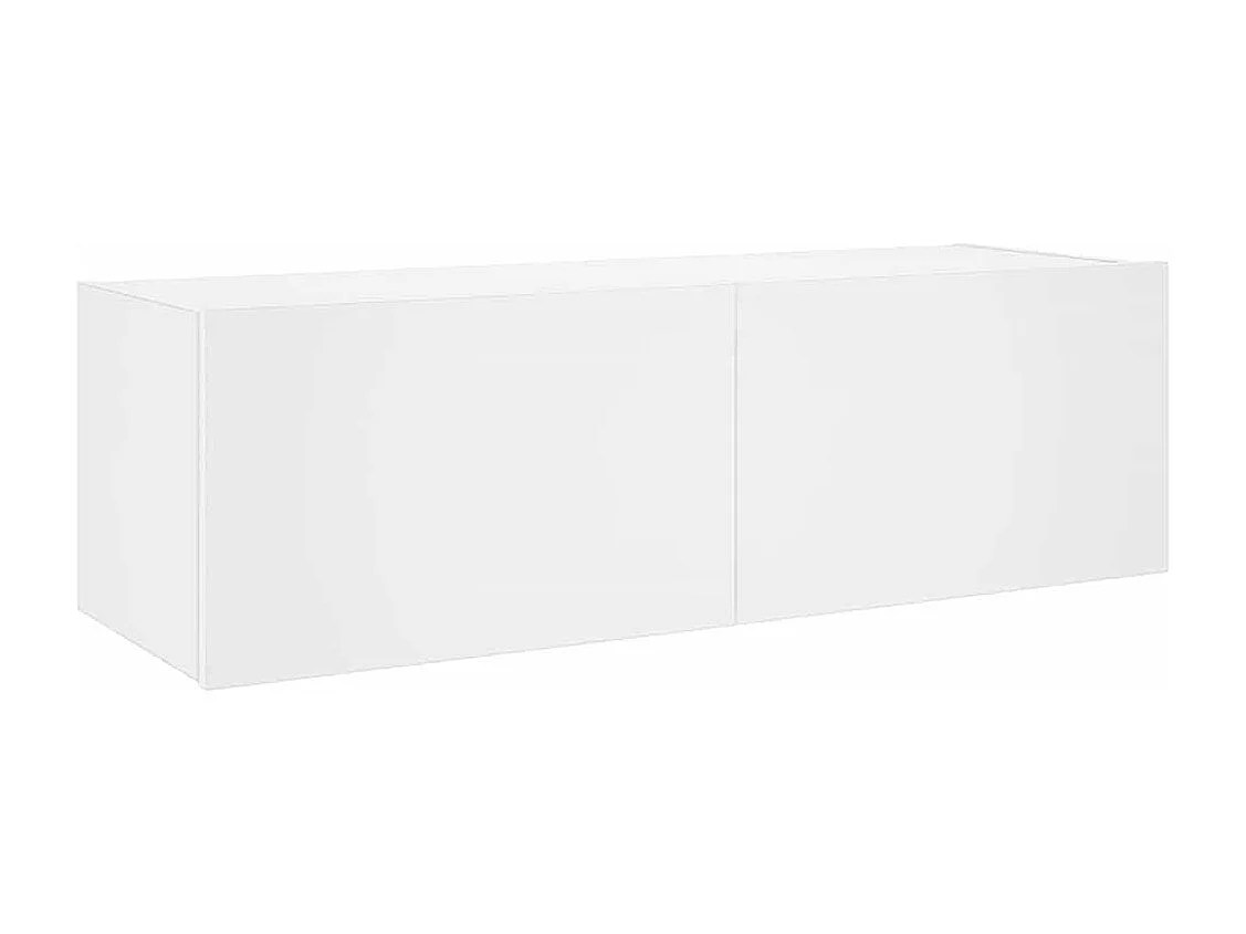 Berkfield TV Wall Cabinet with LED Lights White 100x35x31 cm