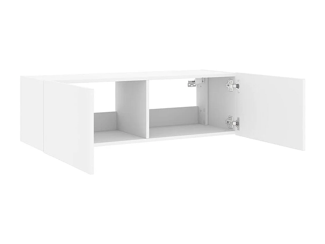 Berkfield TV Wall Cabinet with LED Lights White 100x35x31 cm