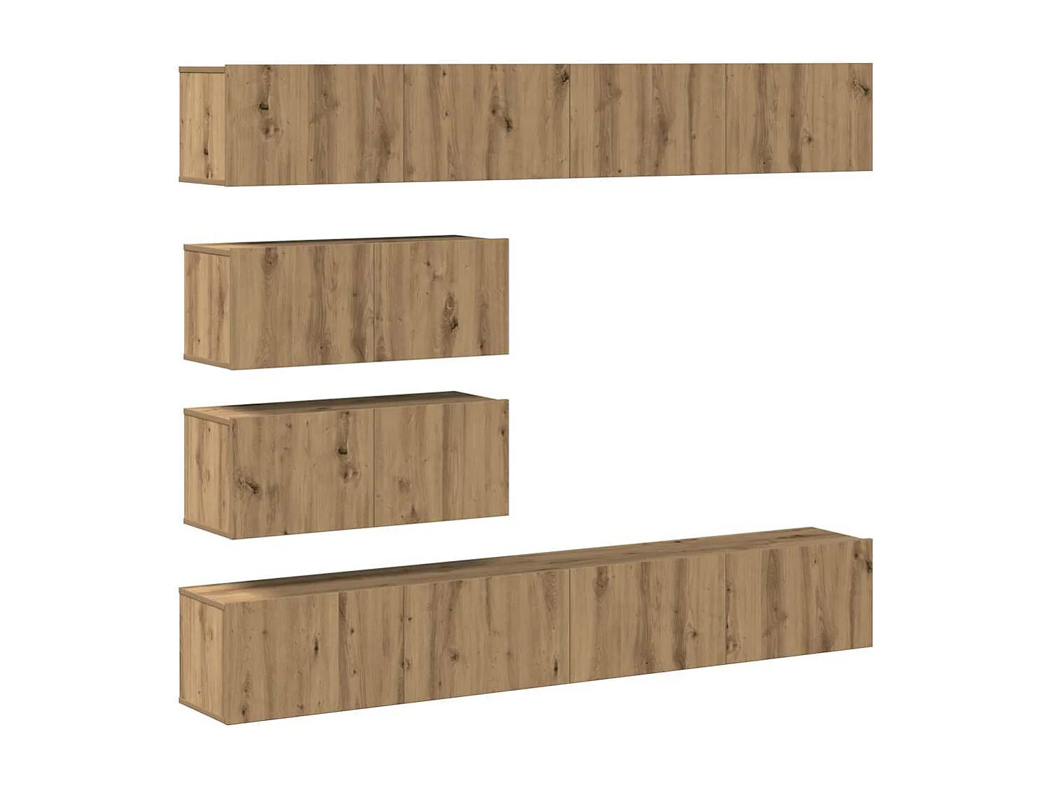 Berkfield 6 Piece TV Cabinet Set Wall-mounted Artisan Oak Engineered Wood