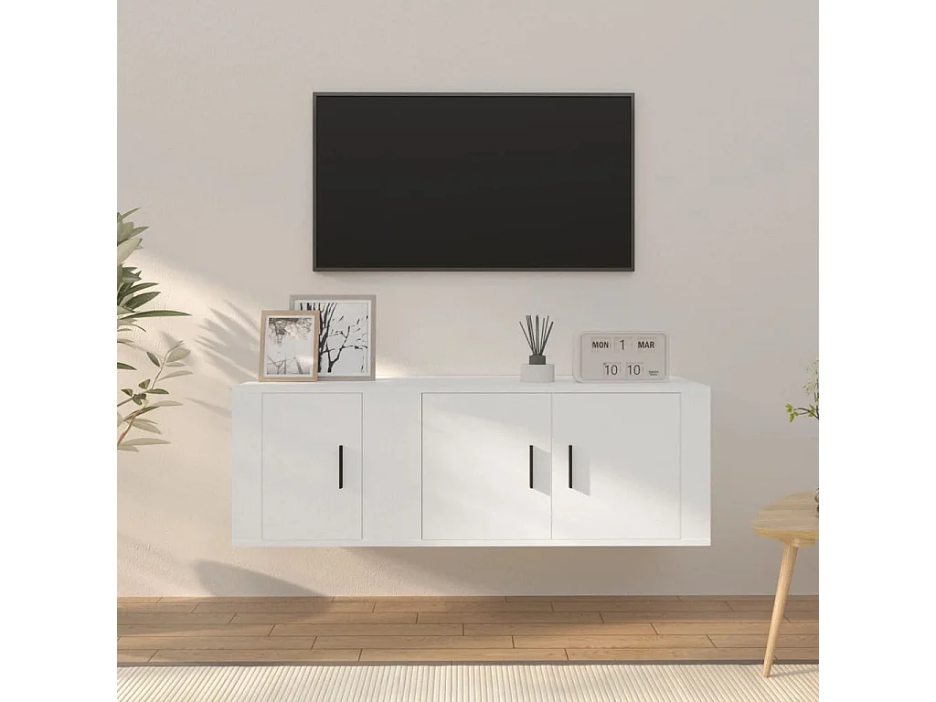 Berkfield 2 Piece TV Cabinet Set White Engineered Wood