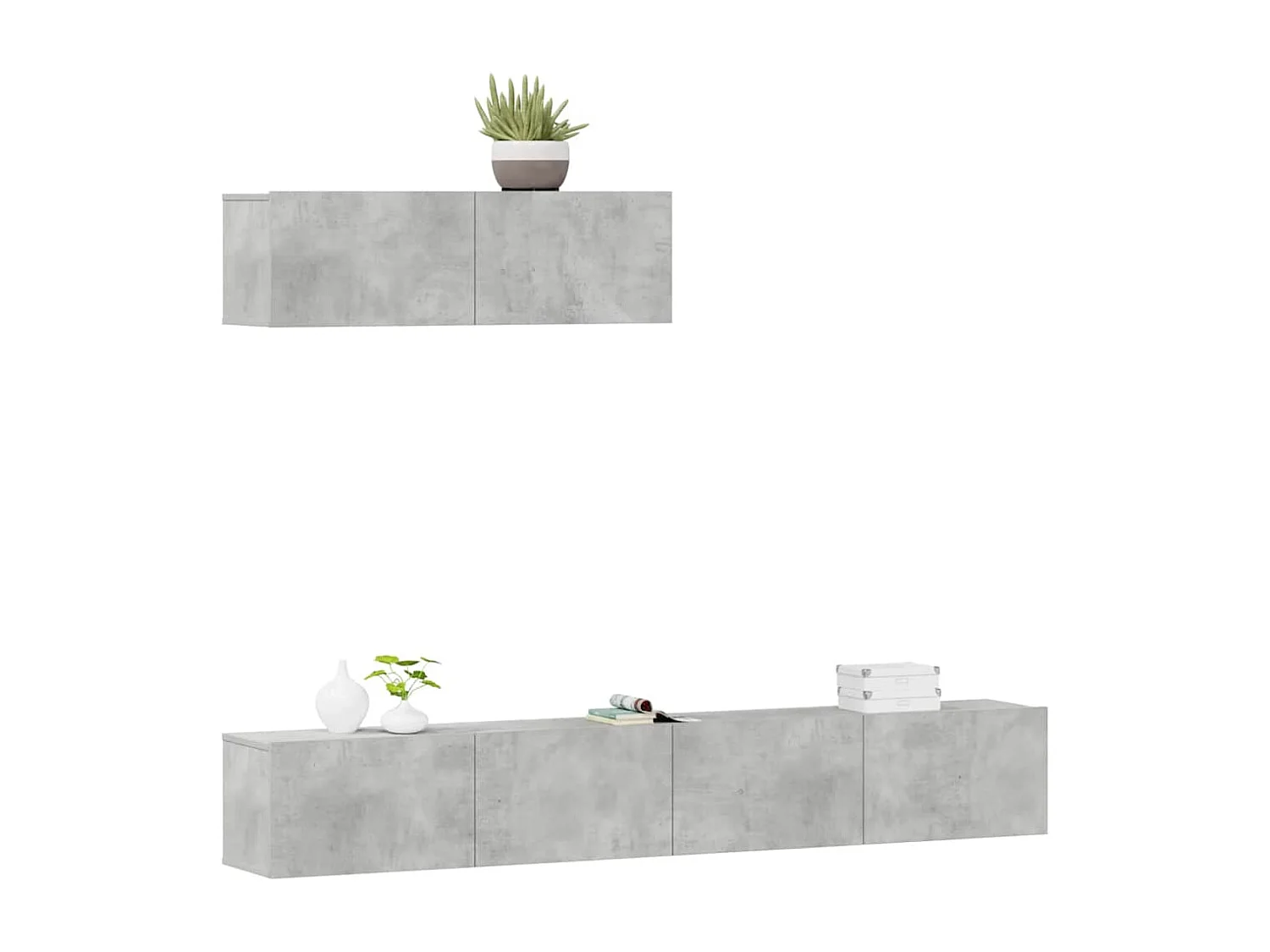 Berkfield 3 Piece TV Cabinet Set Concrete Grey Engineered Wood