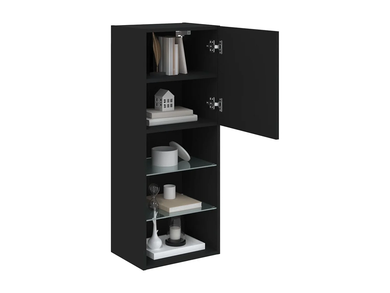 Berkfield TV Cabinet with LED Lights Black 40.5x30x102 cm