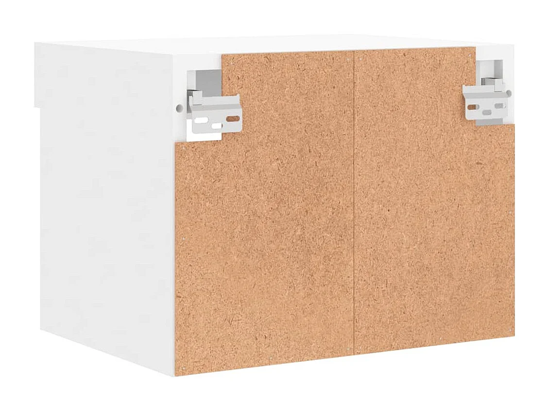 Berkfield Bedside Cabinet with LED Lights Wall-mounted White