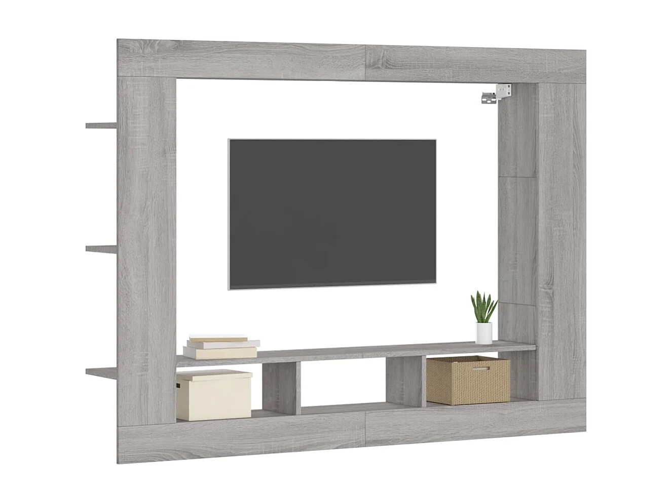 Berkfield TV Cabinet Grey Sonoma 152x22x113 cm Engineered Wood