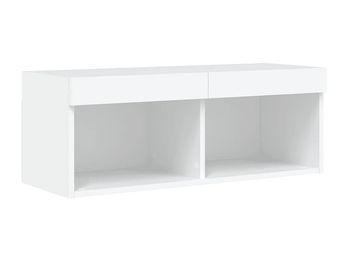 Berkfield TV Cabinet with LED Lights White 80x30x30 cm