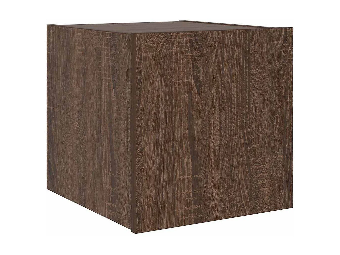 Berkfield TV Wall Cabinet with LED Lights Brown Oak 30.5x35x30 cm