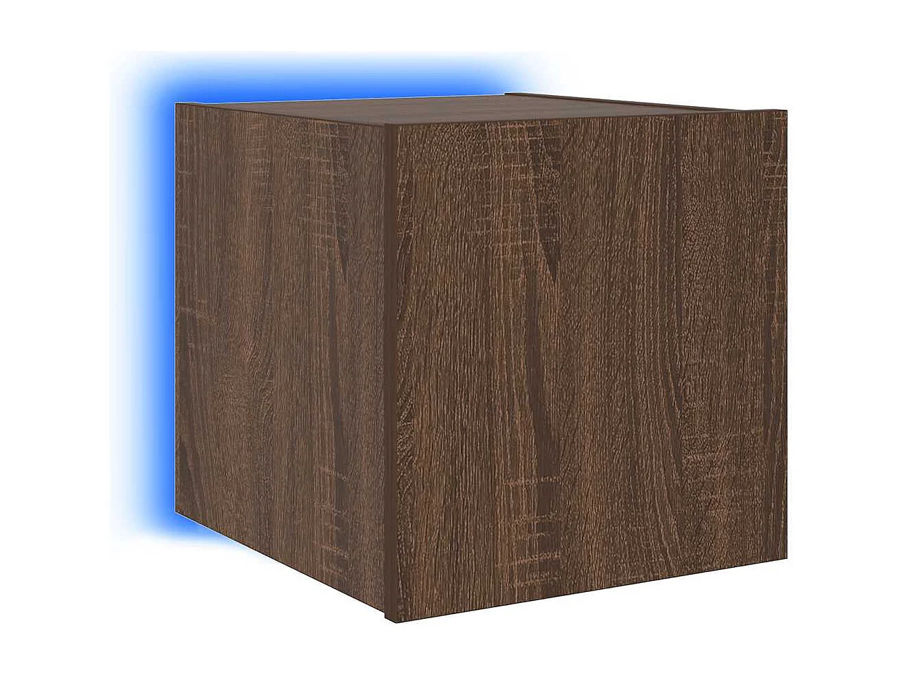 Berkfield TV Wall Cabinet with LED Lights Brown Oak 30.5x35x30 cm