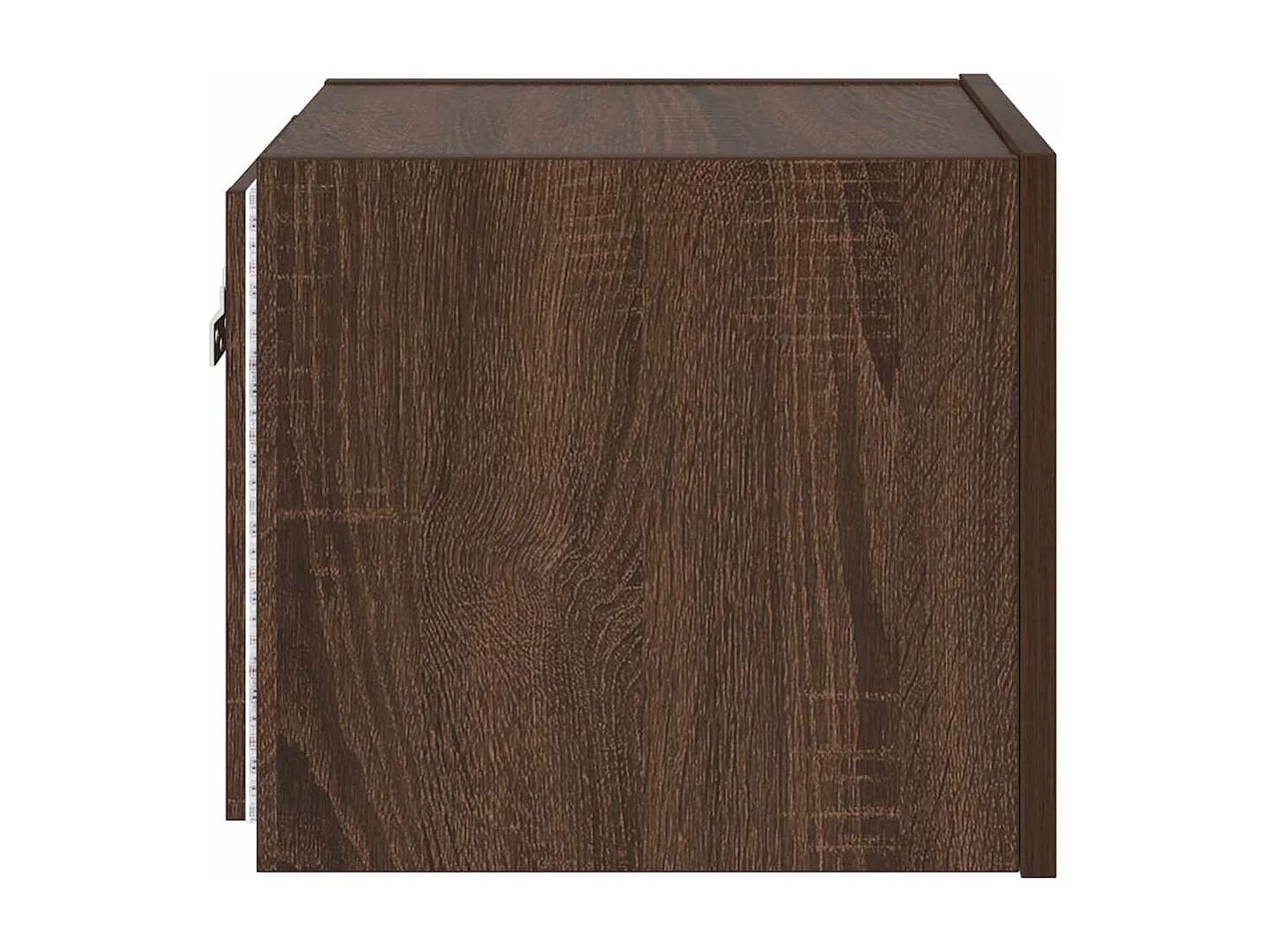 Berkfield TV Wall Cabinet with LED Lights Brown Oak 30.5x35x30 cm