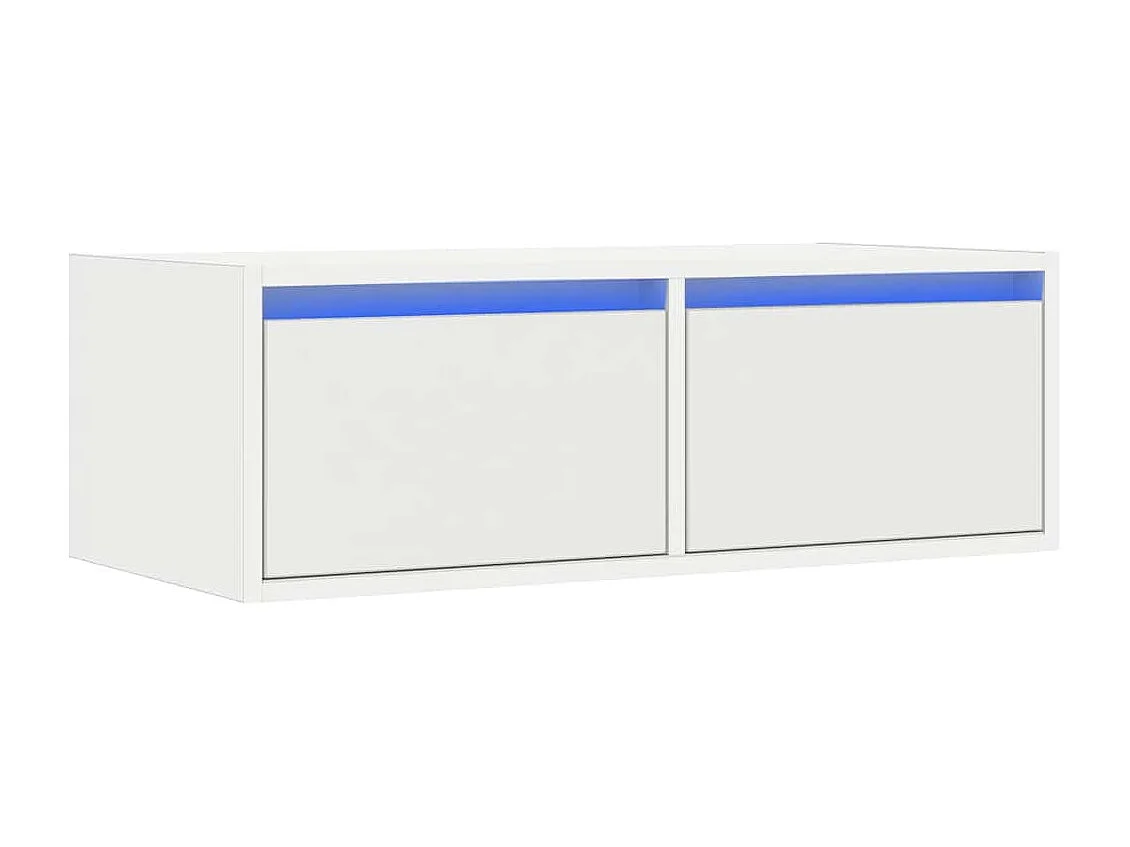 Berkfield TV Cabinet with LED Lights White 75x35.5x25 cm