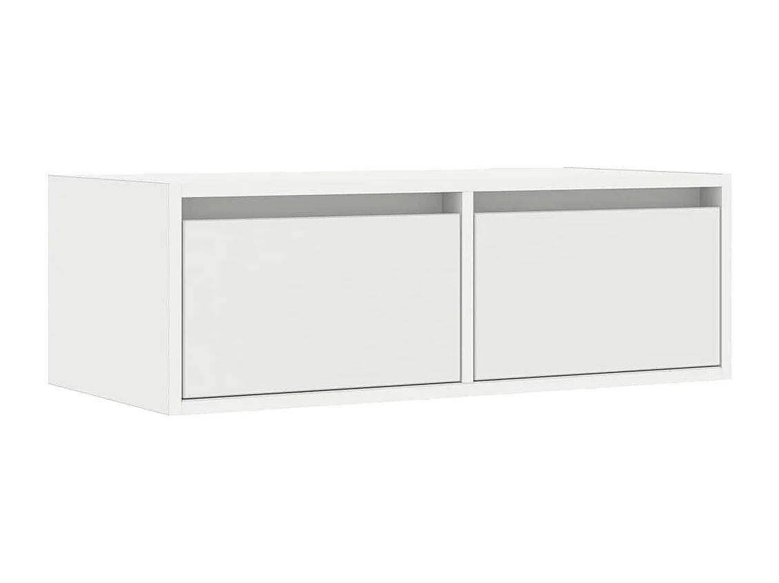 Berkfield TV Cabinet with LED Lights White 75x35.5x25 cm