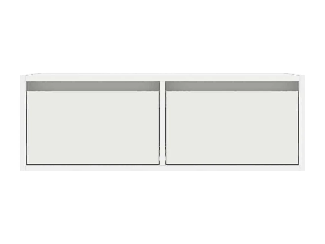 Berkfield TV Cabinet with LED Lights White 75x35.5x25 cm