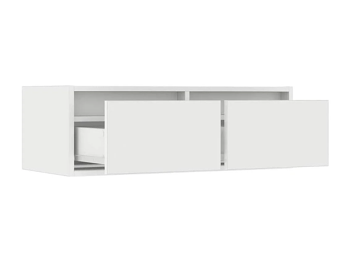 Berkfield TV Cabinet with LED Lights White 75x35.5x25 cm