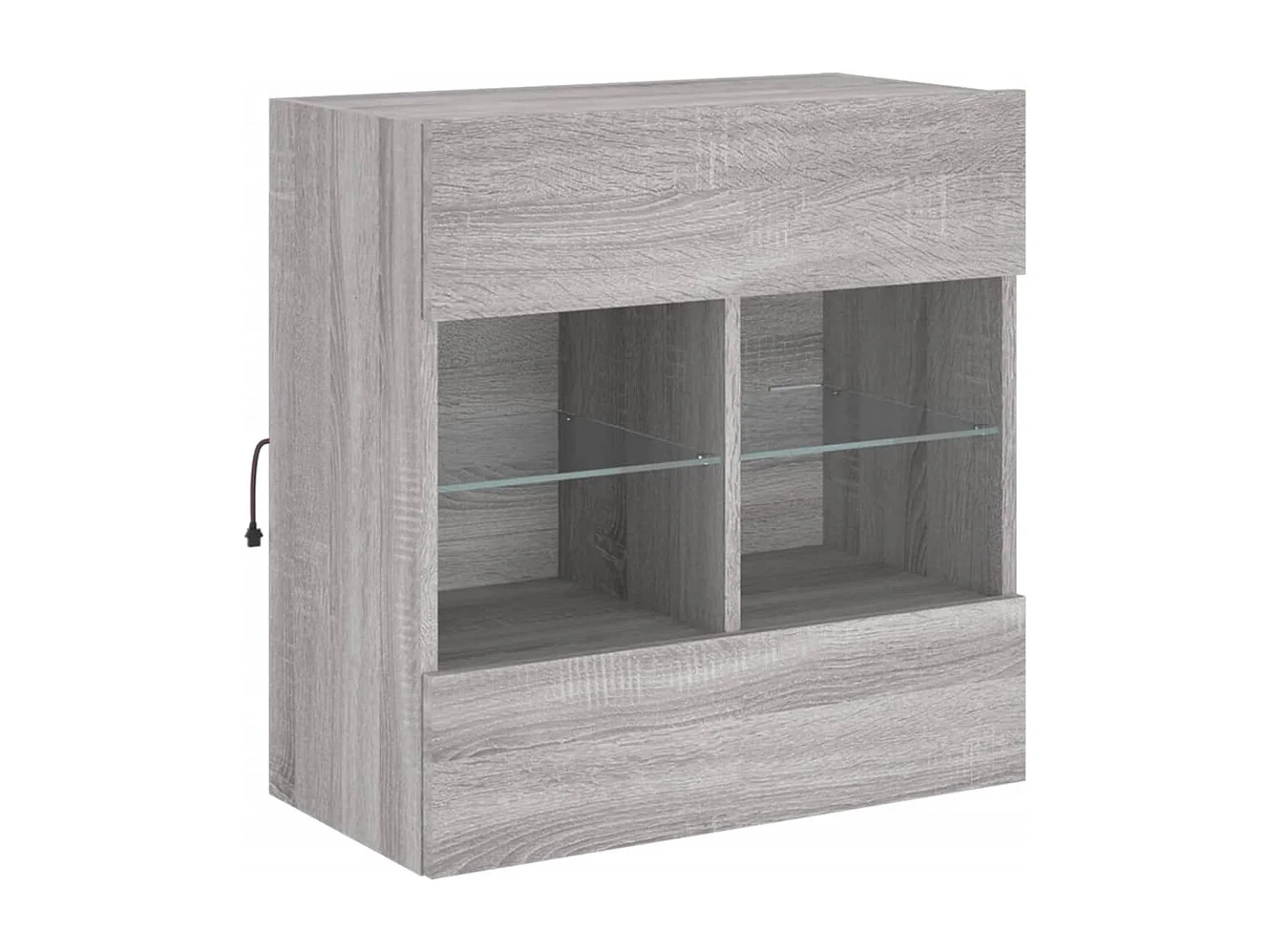 Berkfield TV Wall Cabinet with LED Lights Grey Sonoma 58.5x30x60.5 cm