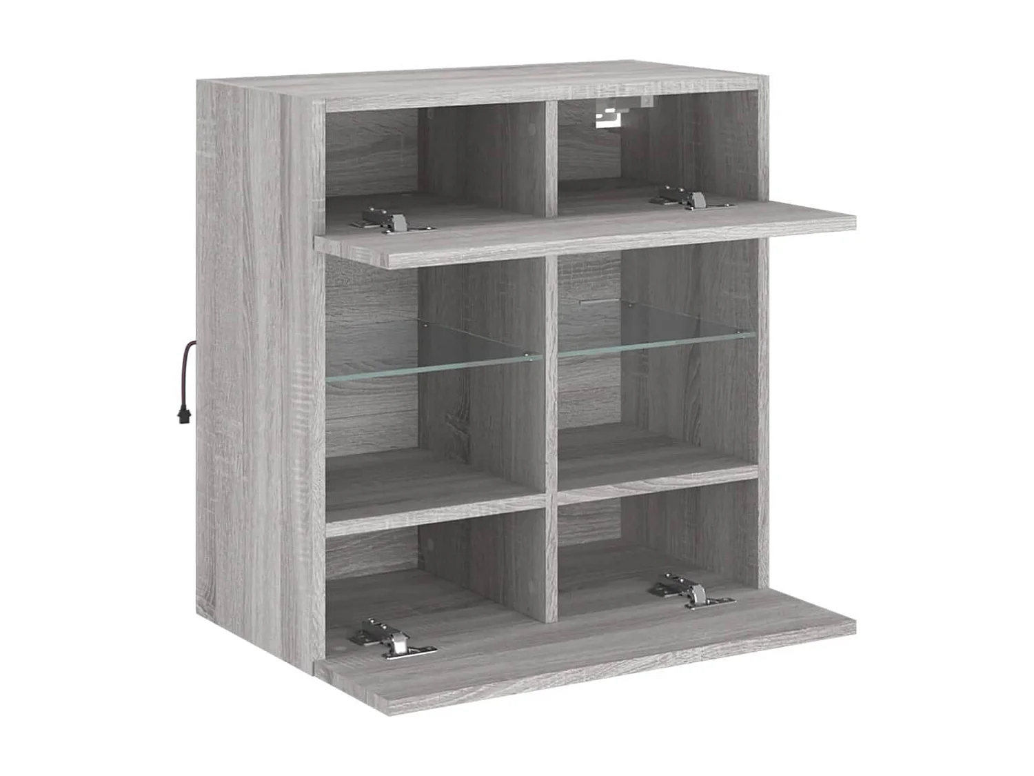 Berkfield TV Wall Cabinet with LED Lights Grey Sonoma 58.5x30x60.5 cm