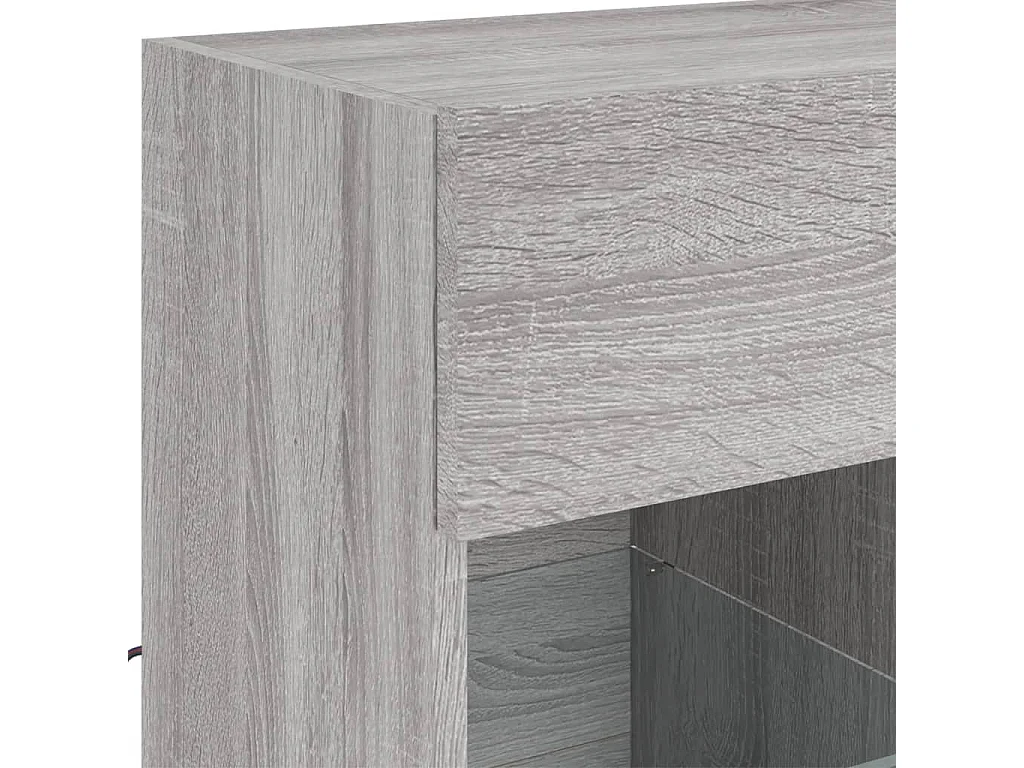 Berkfield TV Wall Cabinet with LED Lights Grey Sonoma 58.5x30x60.5 cm