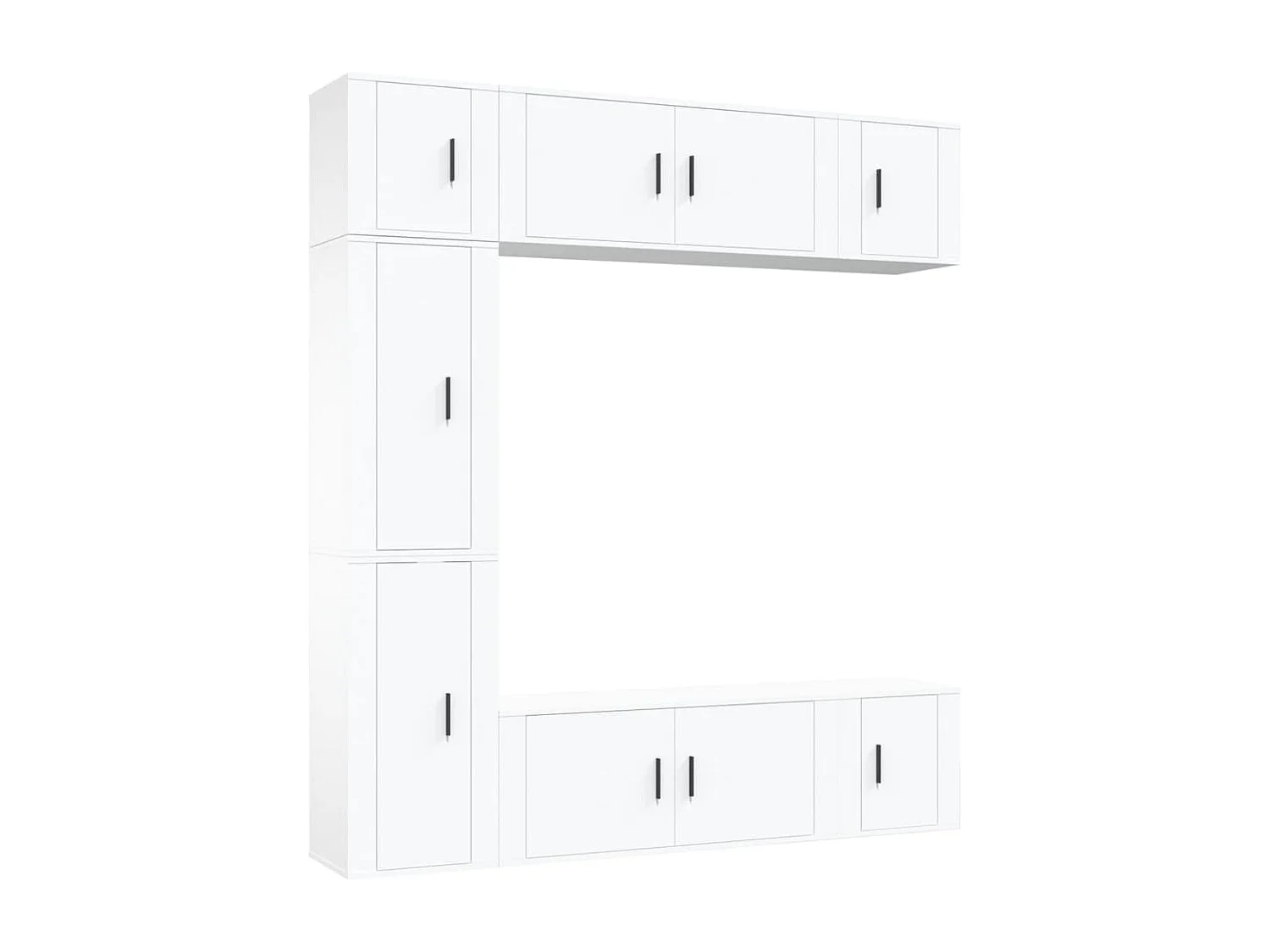 Berkfield 7 Piece TV Cabinet Set White Engineered Wood