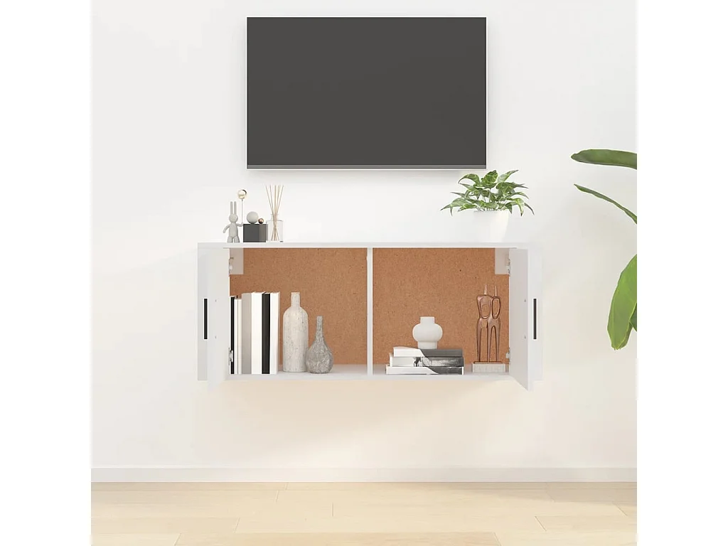 Berkfield Wall Mounted TV Cabinet White 100x34.5x40 cm