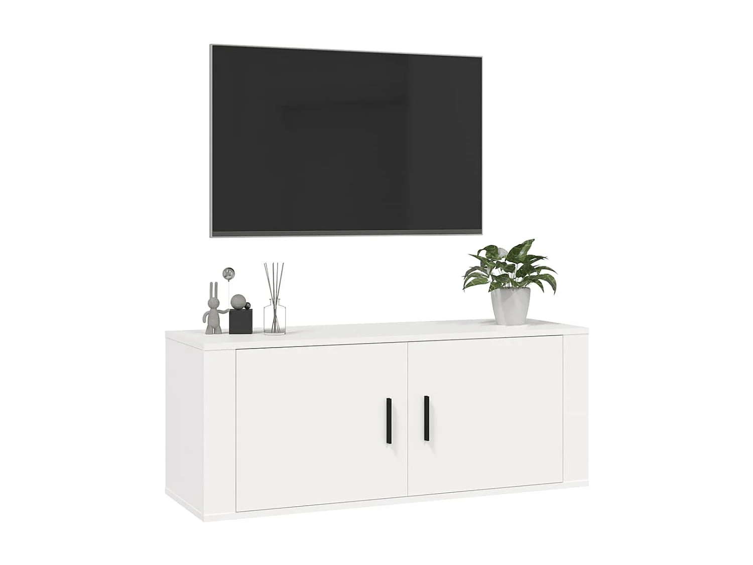 Berkfield Wall Mounted TV Cabinet White 100x34.5x40 cm