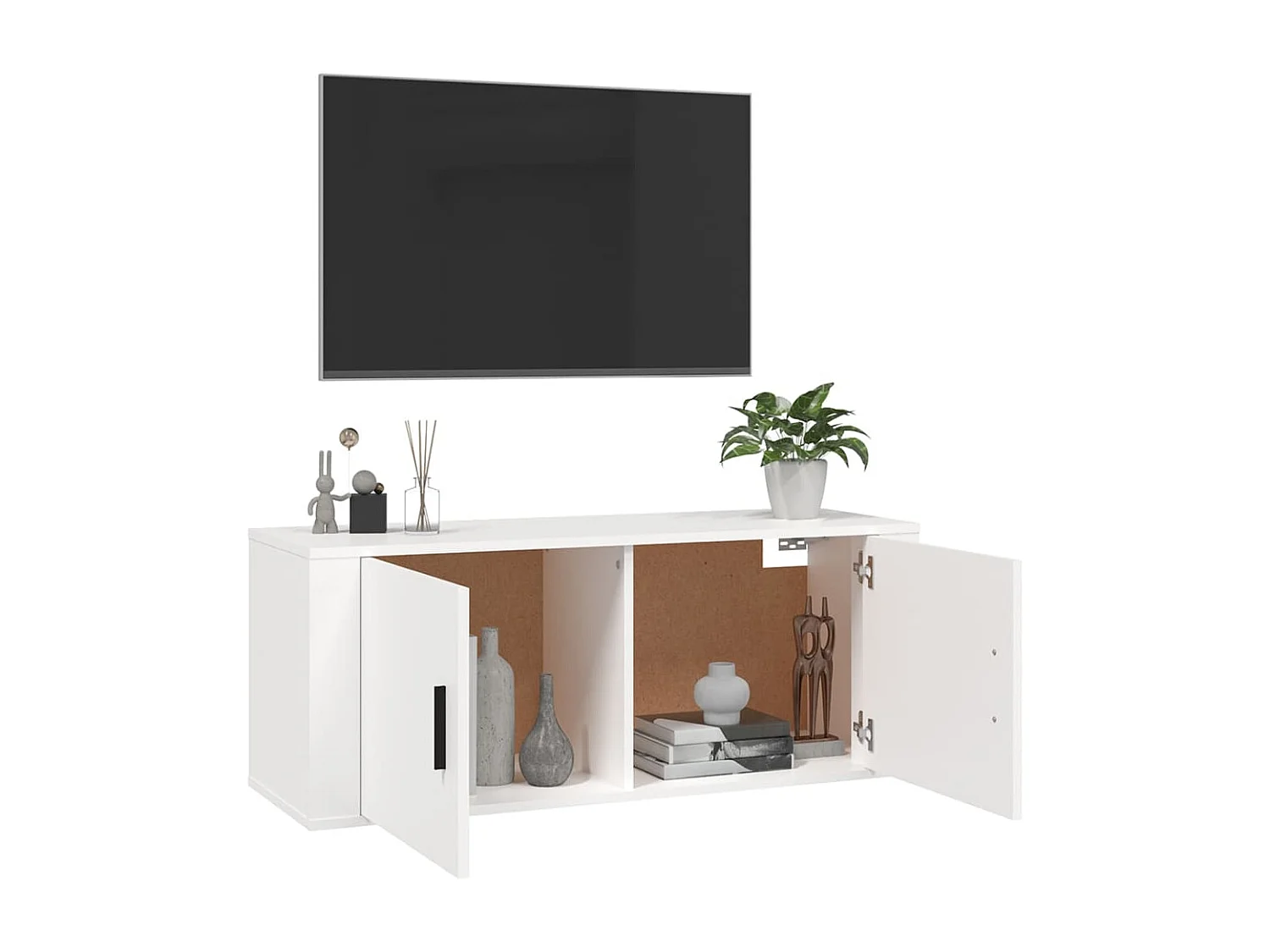 Berkfield Wall Mounted TV Cabinet White 100x34.5x40 cm