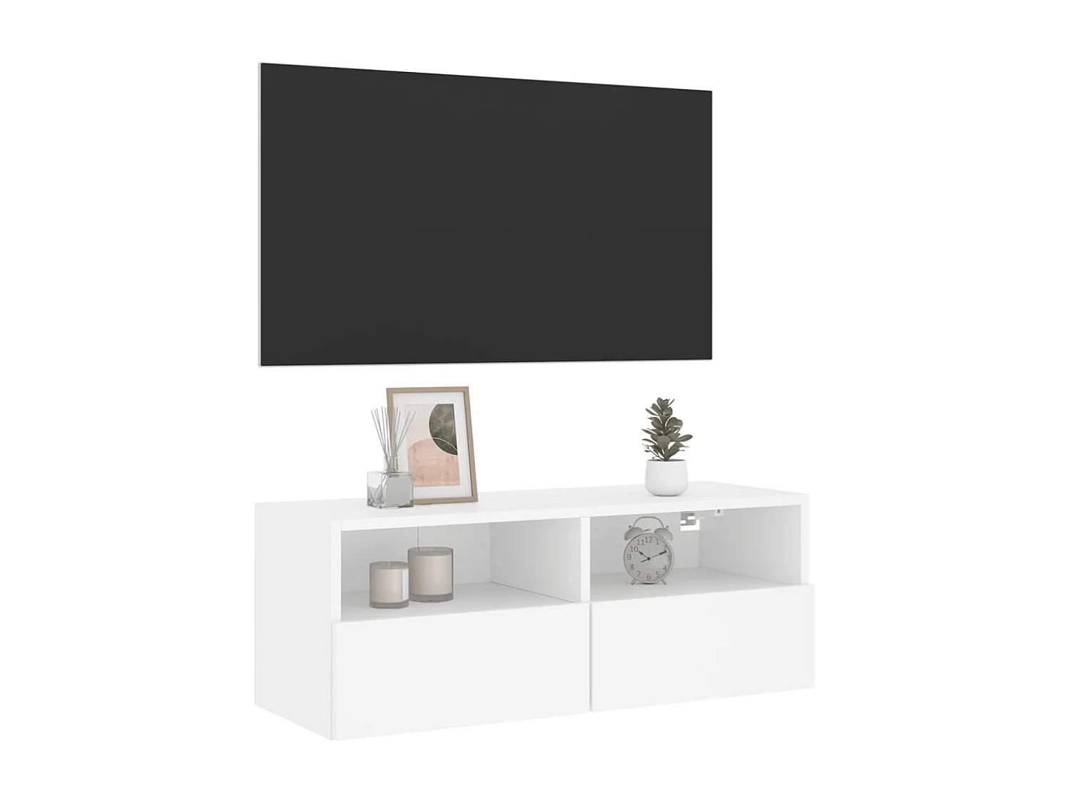 Berkfield TV Wall Cabinet White 80x30x30 cm Engineered Wood