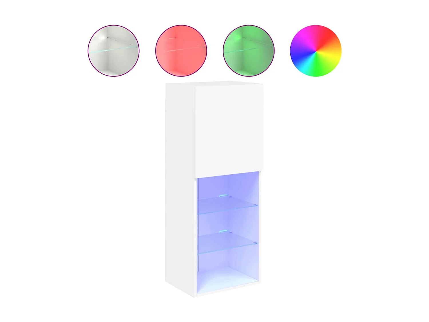 Berkfield TV Cabinet with LED Lights White 40.5x30x102 cm