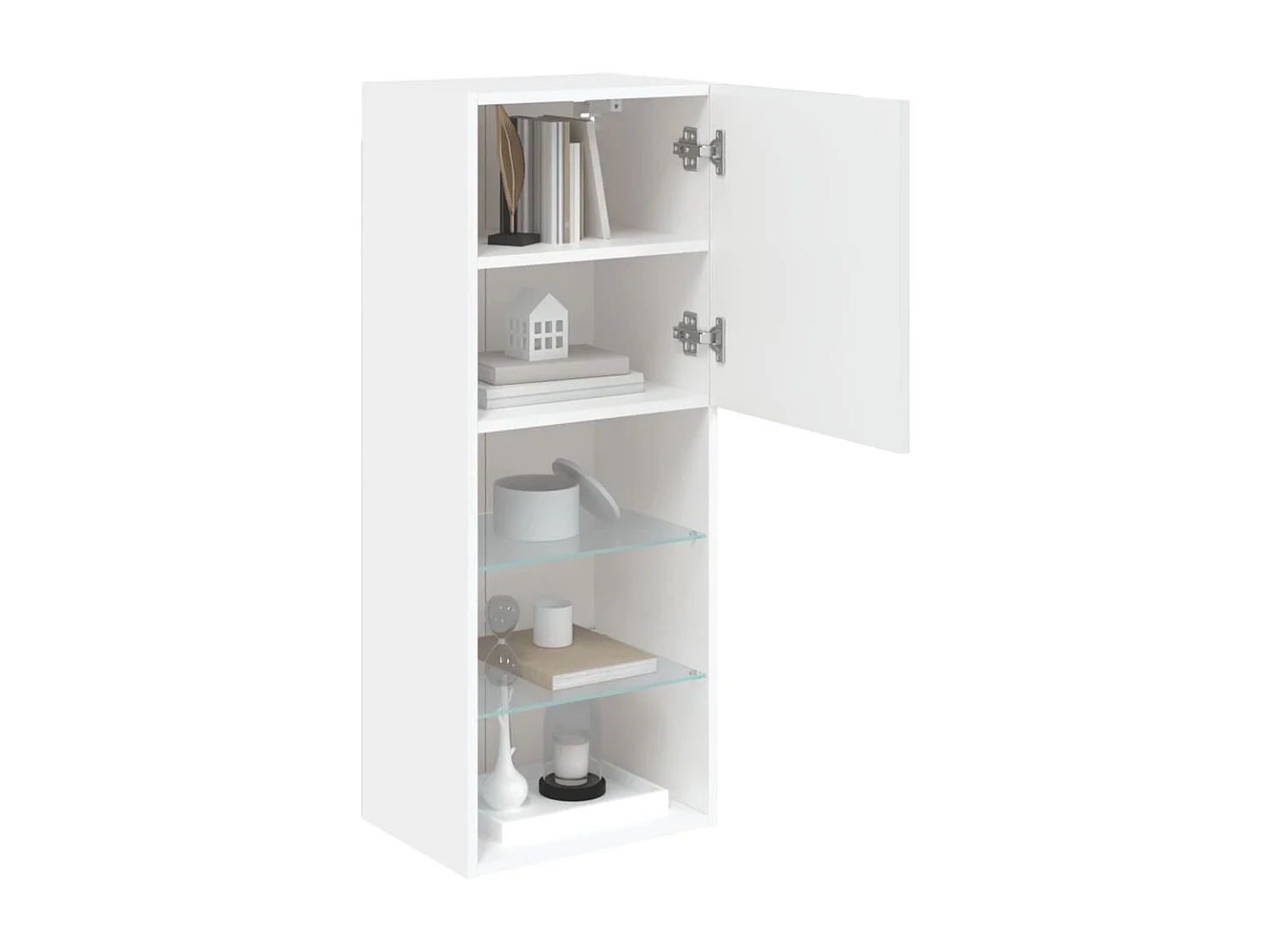 Berkfield TV Cabinet with LED Lights White 40.5x30x102 cm