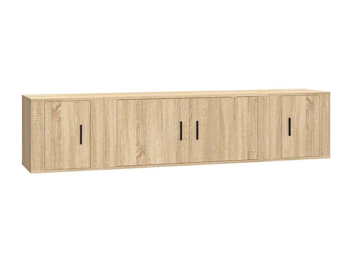 Berkfield 3 Piece TV Cabinet Set Sonoma Oak Engineered Wood