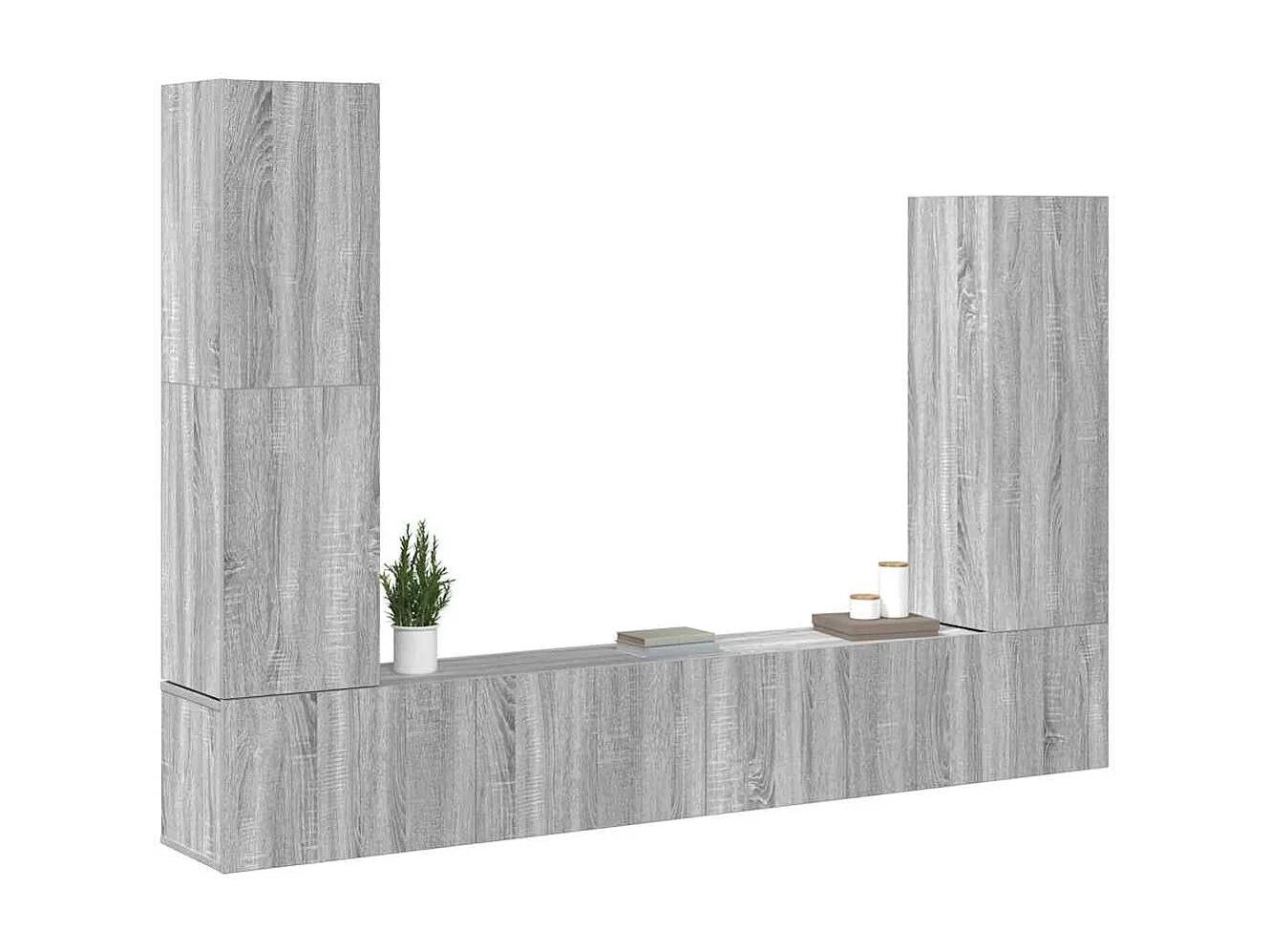Berkfield 4 Piece TV Cabinet Set Grey Sonoma Engineered Wood