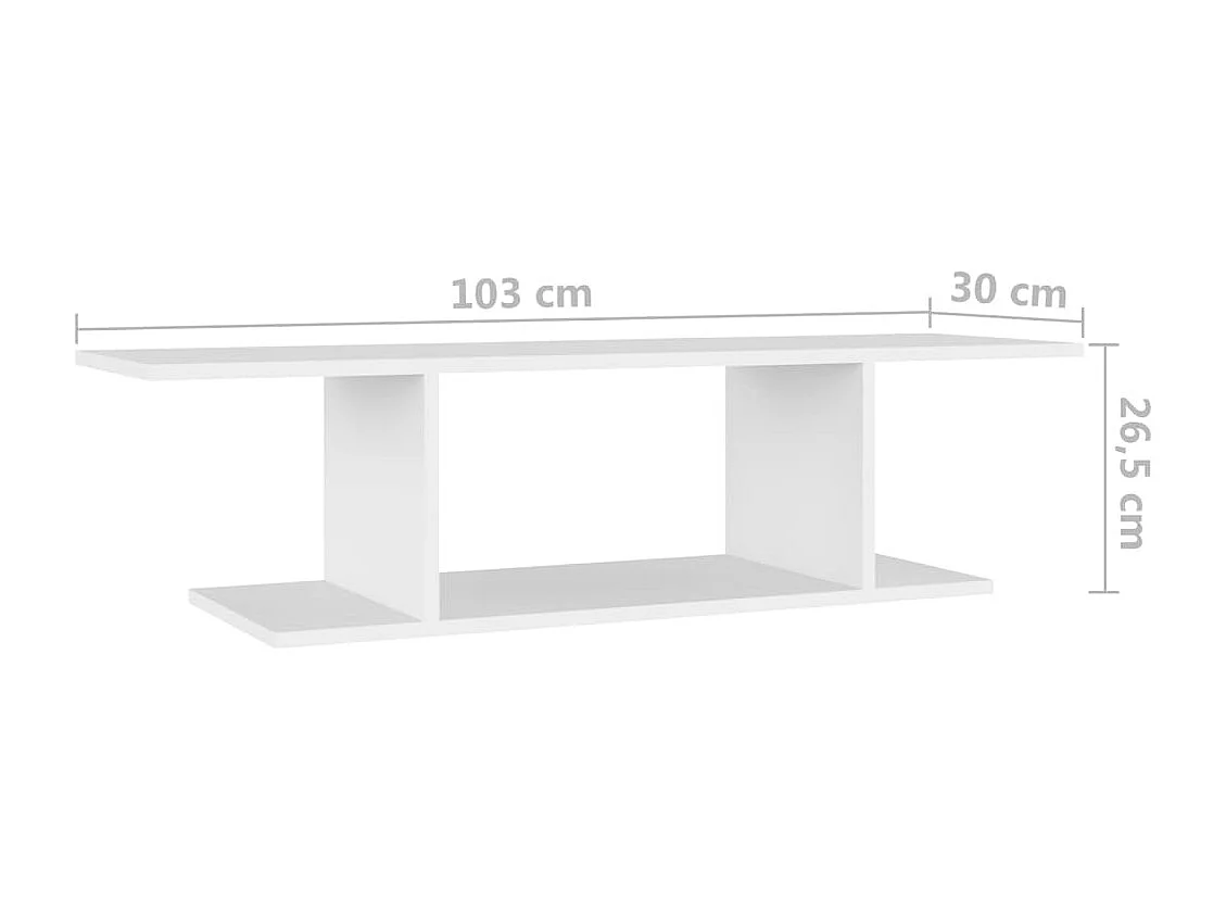 Berkfield Wall Mounted TV Cabinet White 103x30x26.5 cm