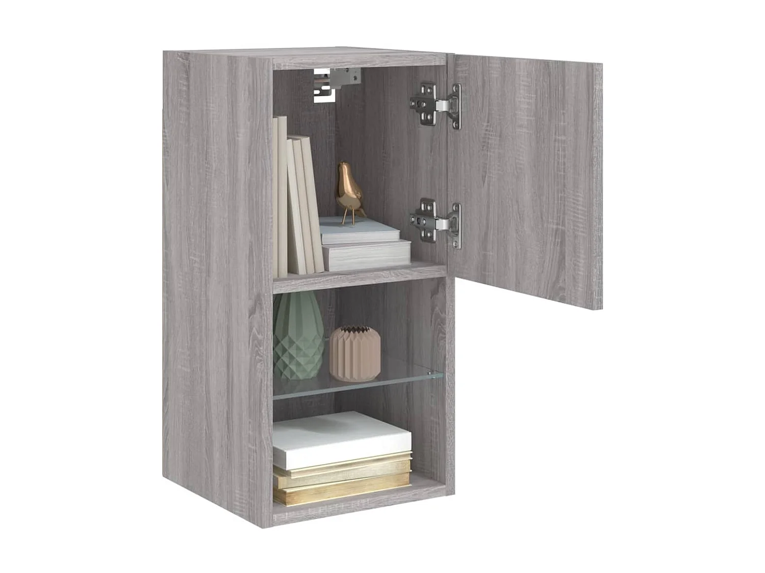 Berkfield TV Cabinet with LED Lights Grey Sonoma 30.5x30x60 cm