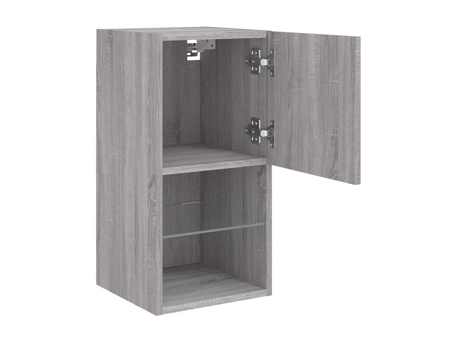 Berkfield TV Cabinet with LED Lights Grey Sonoma 30.5x30x60 cm