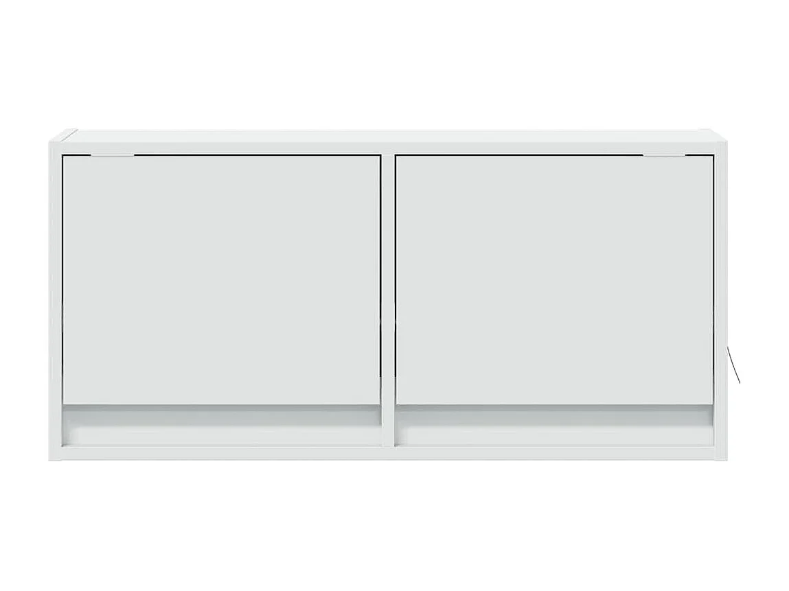 Berkfield TV Wall Cabinet with LED Lights White 80x31x35 cm