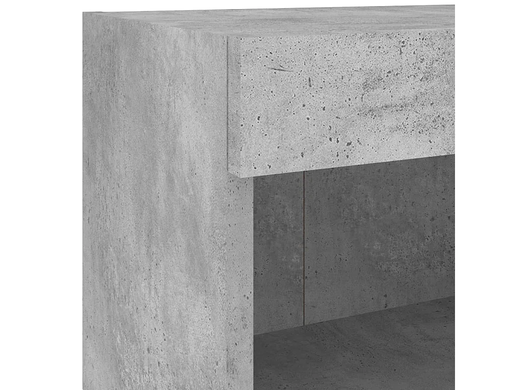 Berkfield Bedside Cabinet with LED Lights Wall-mounted Concrete Grey