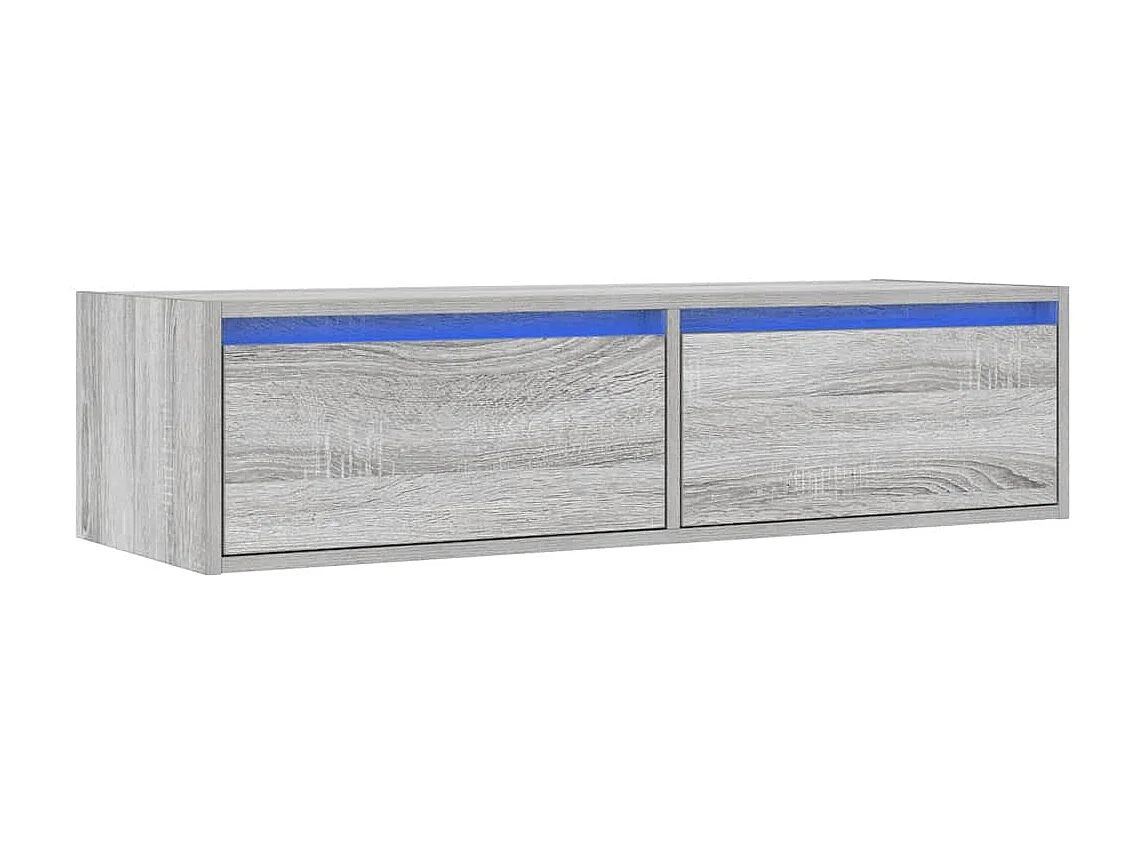 Berkfield TV Cabinet with LED Lights Grey Sonoma 100X35.5x25 cm