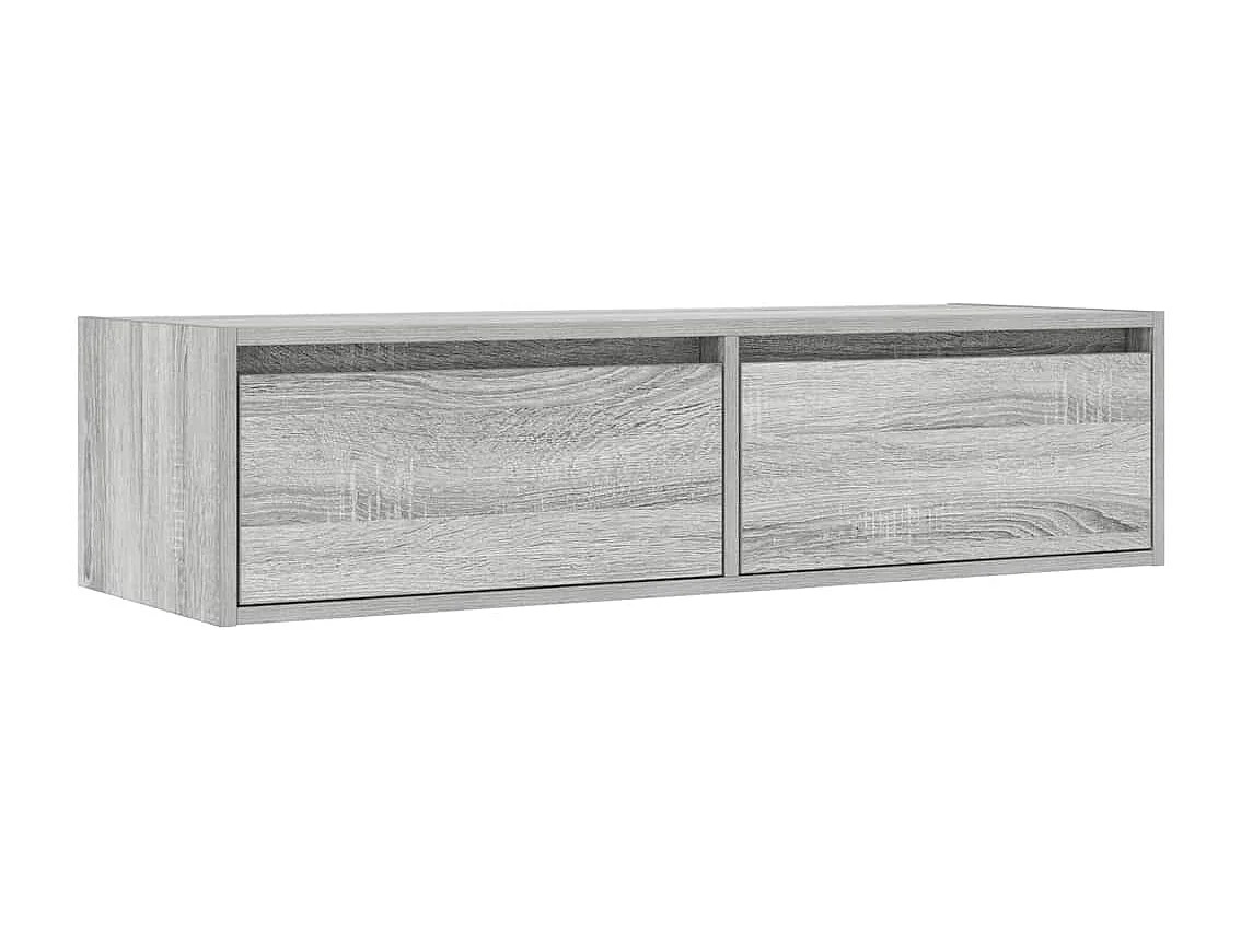 Berkfield TV Cabinet with LED Lights Grey Sonoma 100X35.5x25 cm