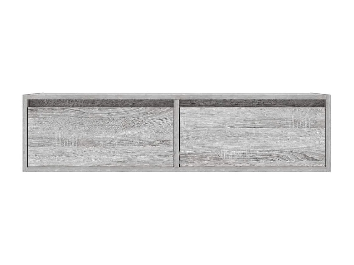 Berkfield TV Cabinet with LED Lights Grey Sonoma 100X35.5x25 cm