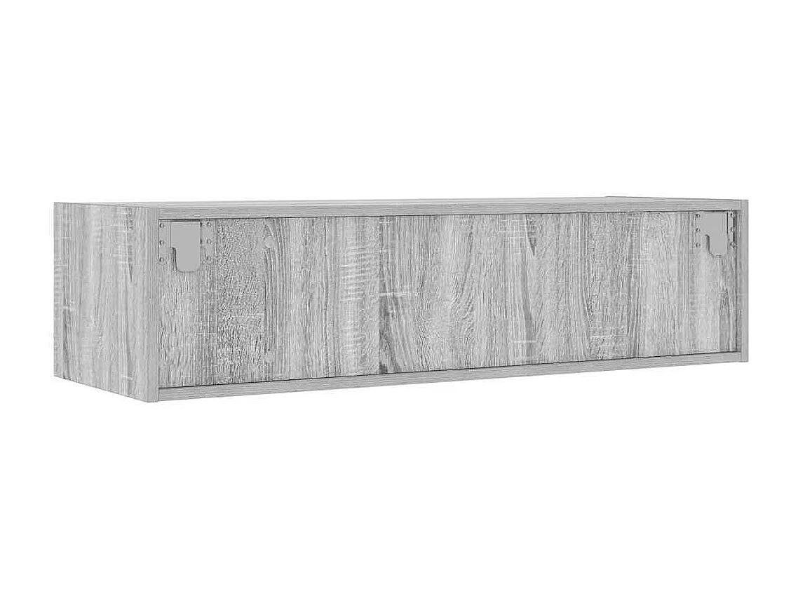 Berkfield TV Cabinet with LED Lights Grey Sonoma 100X35.5x25 cm