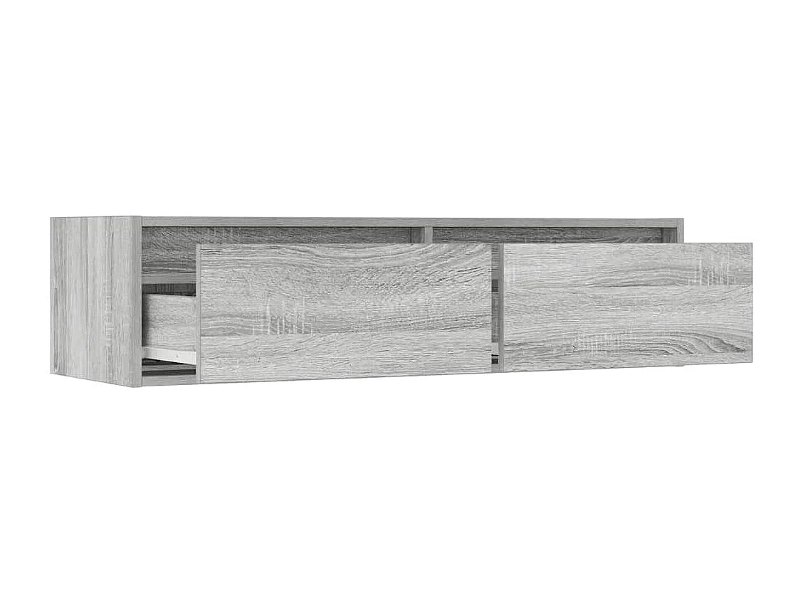 Berkfield TV Cabinet with LED Lights Grey Sonoma 100X35.5x25 cm