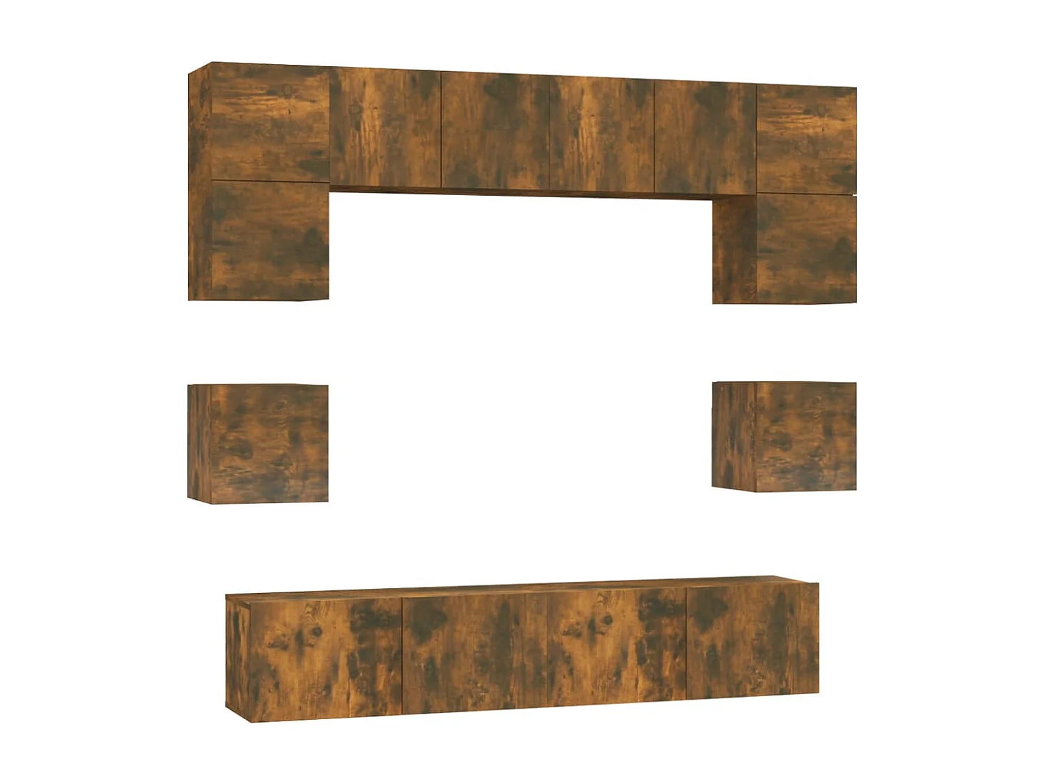 Berkfield 8 Piece TV Cabinet Set Smoked Oak Engineered Wood