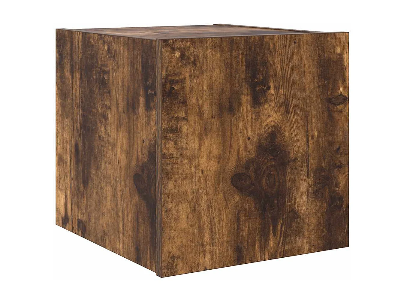 Berkfield TV Wall Cabinet with LED Lights Smoked Oak 30.5x35x30 cm
