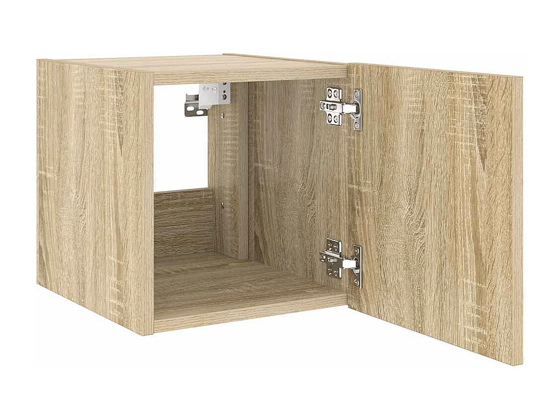 Berkfield TV Wall Cabinet with LED Lights Sonoma Oak 30.5x35x30 cm