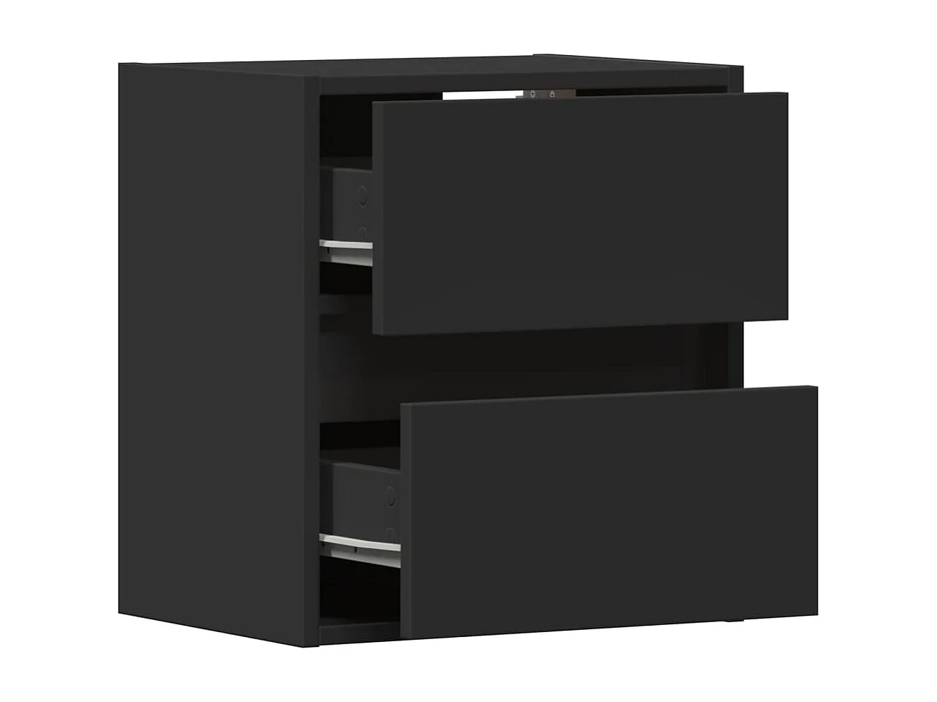 Berkfield TV Wall Cabinet with LED Lights Black 41x31x45 cm