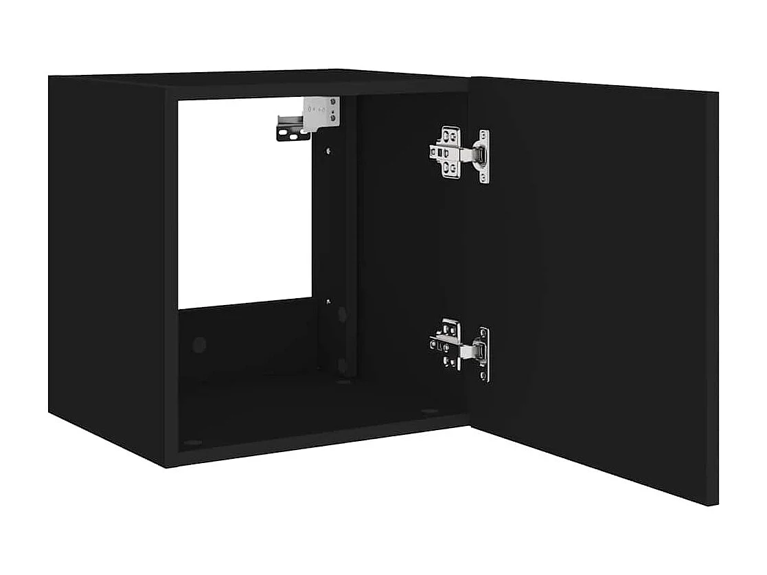 Berkfield TV Wall Cabinet with LED Lights Black 40.5x35x40 cm