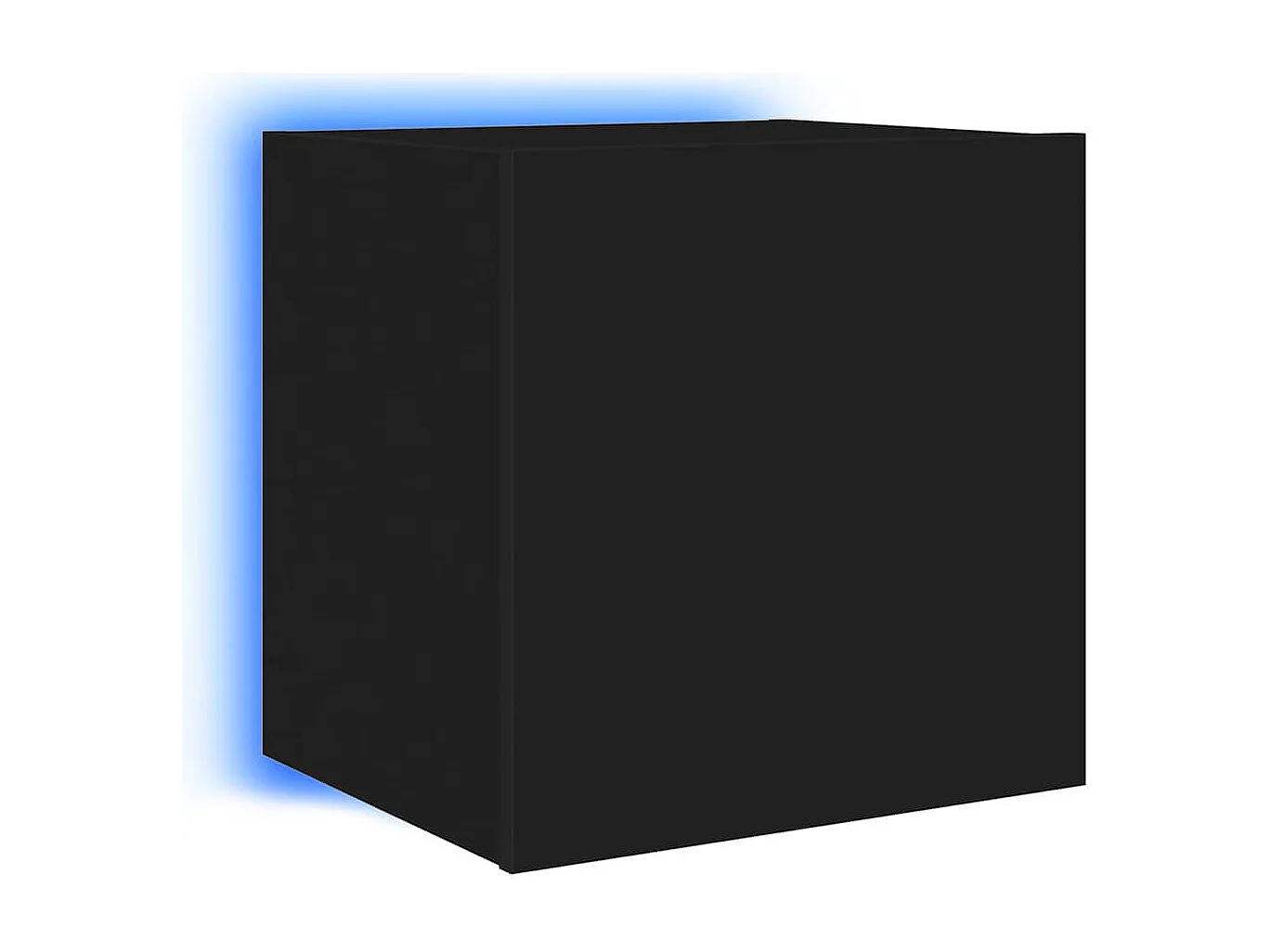 Berkfield TV Wall Cabinet with LED Lights Black 40.5x35x40 cm