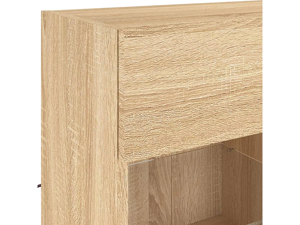 Berkfield TV Wall Cabinet with LED Lights Sonoma Oak 78.5x30x60.5 cm