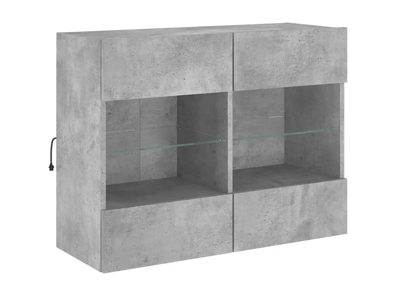 Berkfield TV Wall Cabinet with LED Lights Concrete Grey 78.5x30x60.5 cm