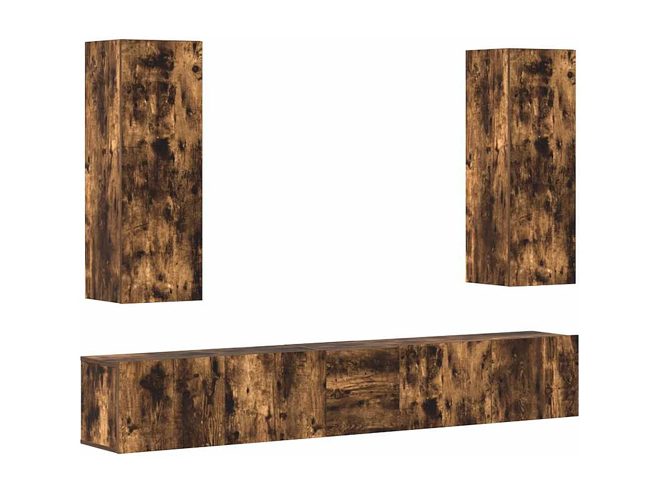 Berkfield 5 Piece TV Cabinet Set Smoked Oak Engineered Wood