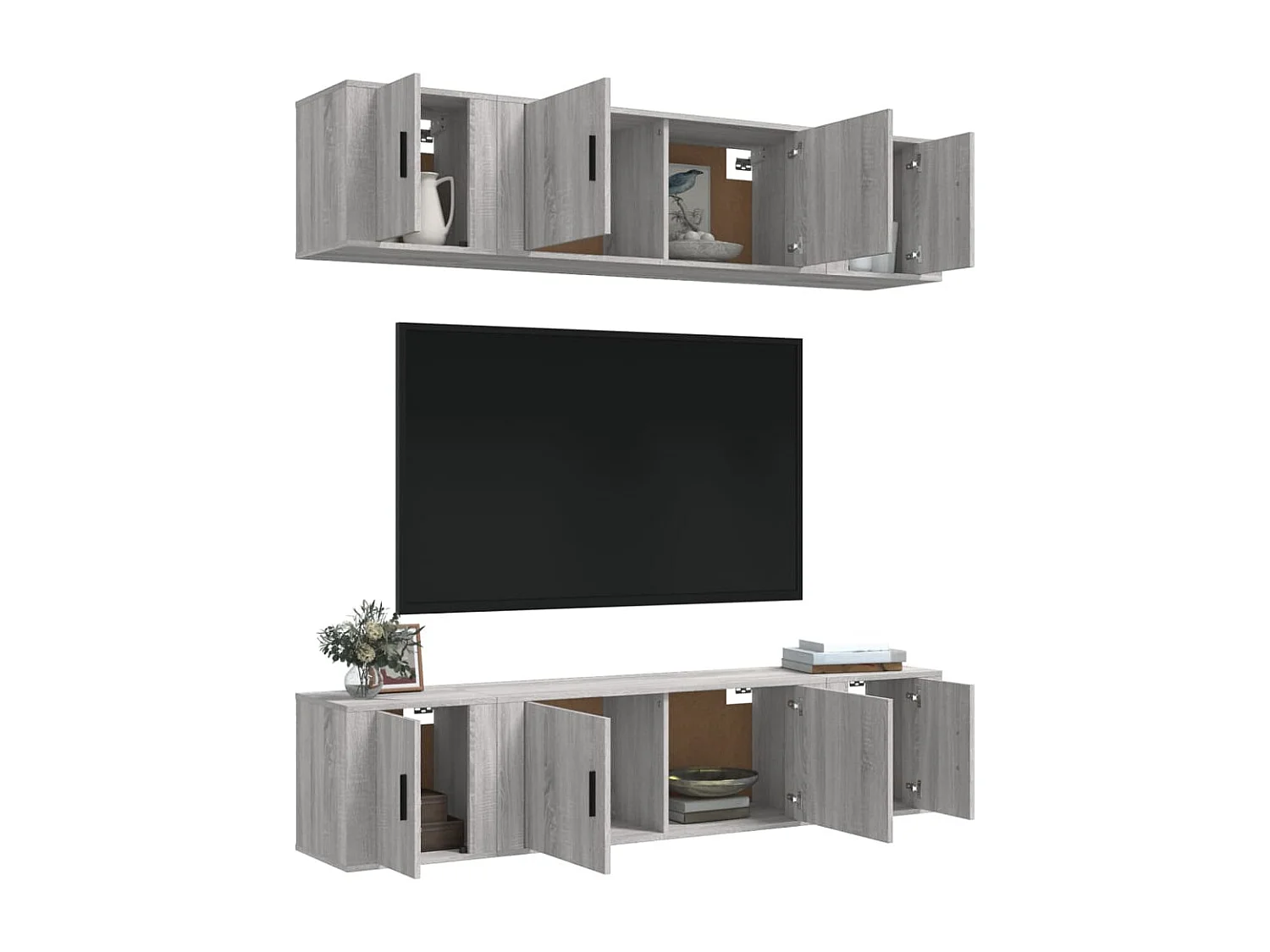 Berkfield 6 Piece TV Cabinet Set Grey Sonoma Engineered Wood