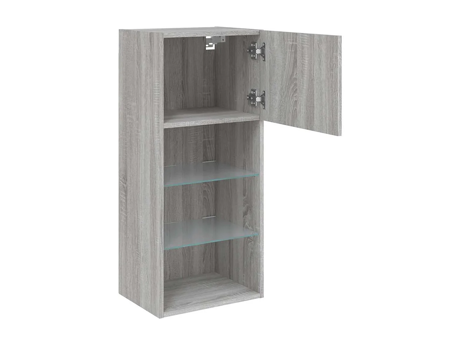 Berkfield TV Cabinet with LED Lights Grey Sonoma 40.5x30x90 cm