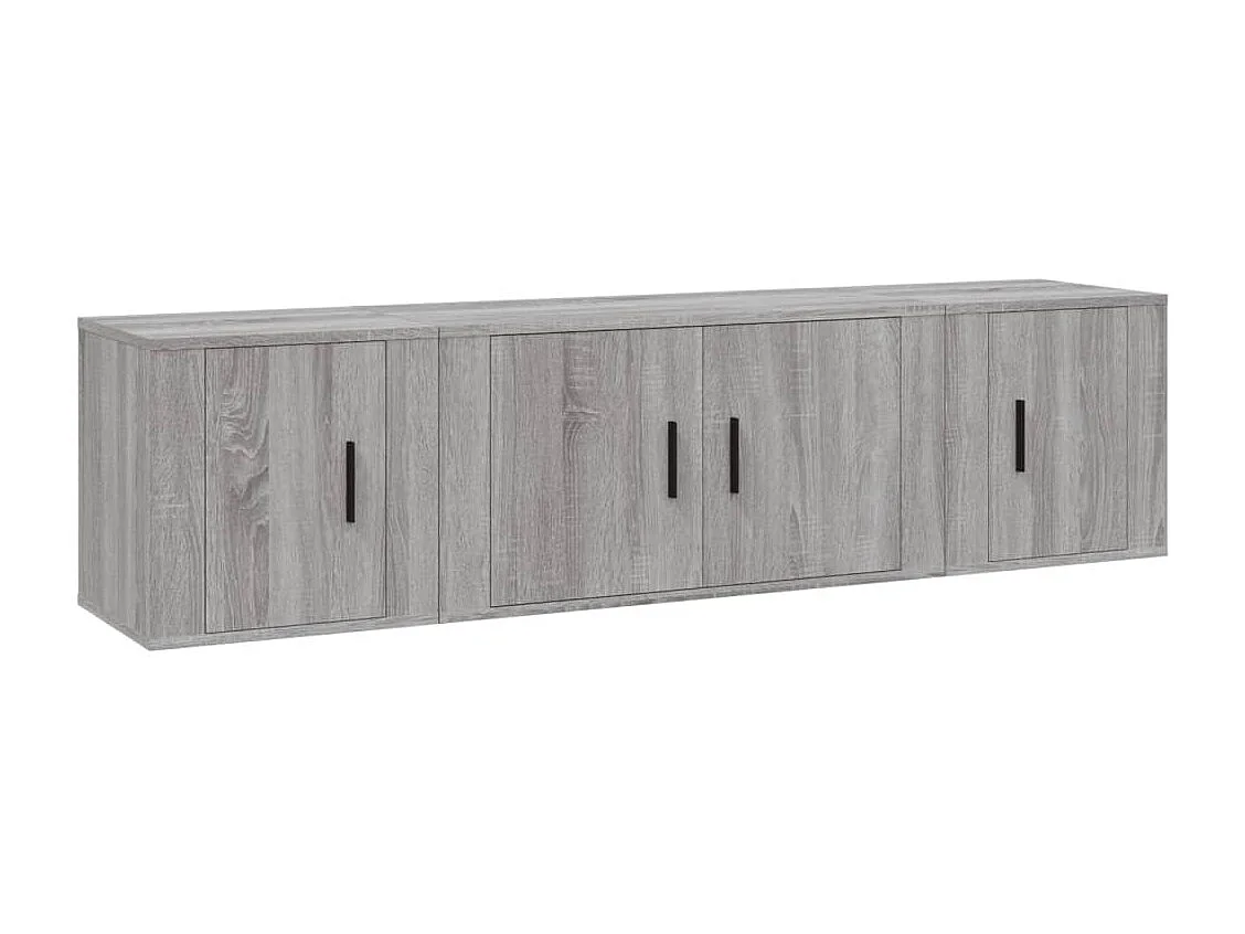 Berkfield 3 Piece TV Cabinet Set Grey Sonoma Engineered Wood